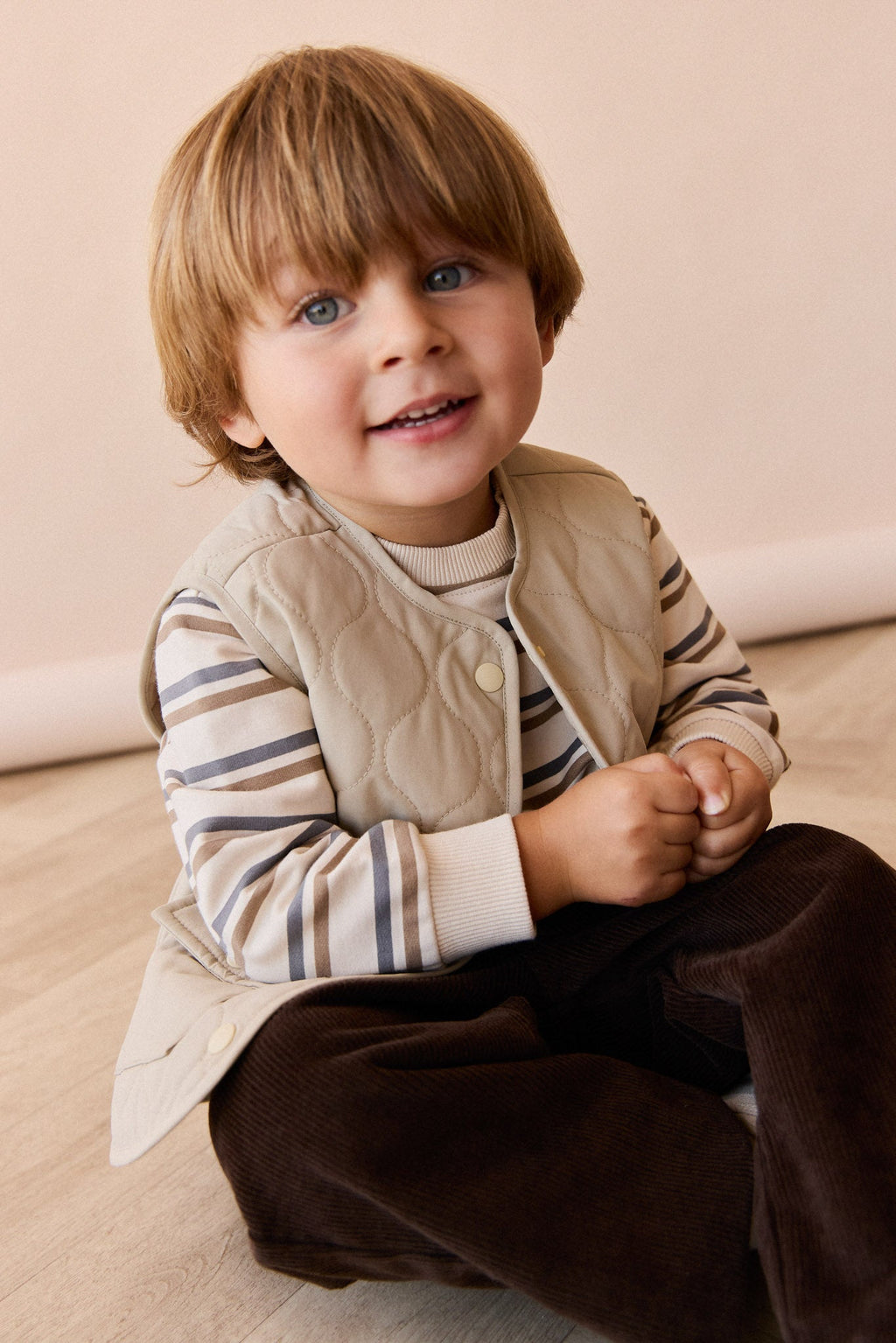 Pull Surdimensionné en Coton Bio avec Rayures Mer du Nord, Ouverture Boutons Pression pour Enfants 6M–8A