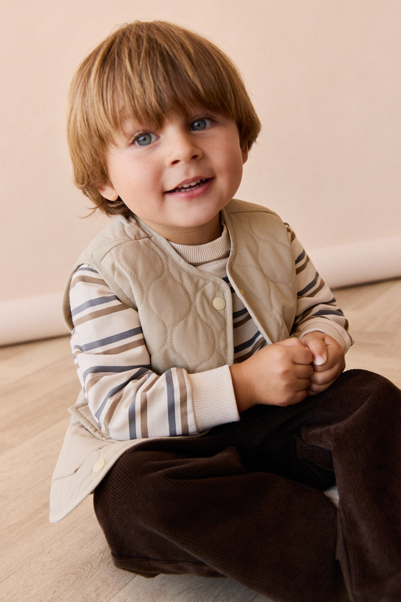 Pull Surdimensionné en Coton Bio avec Rayures Mer du Nord, Ouverture Boutons Pression pour Enfants 6M–8A