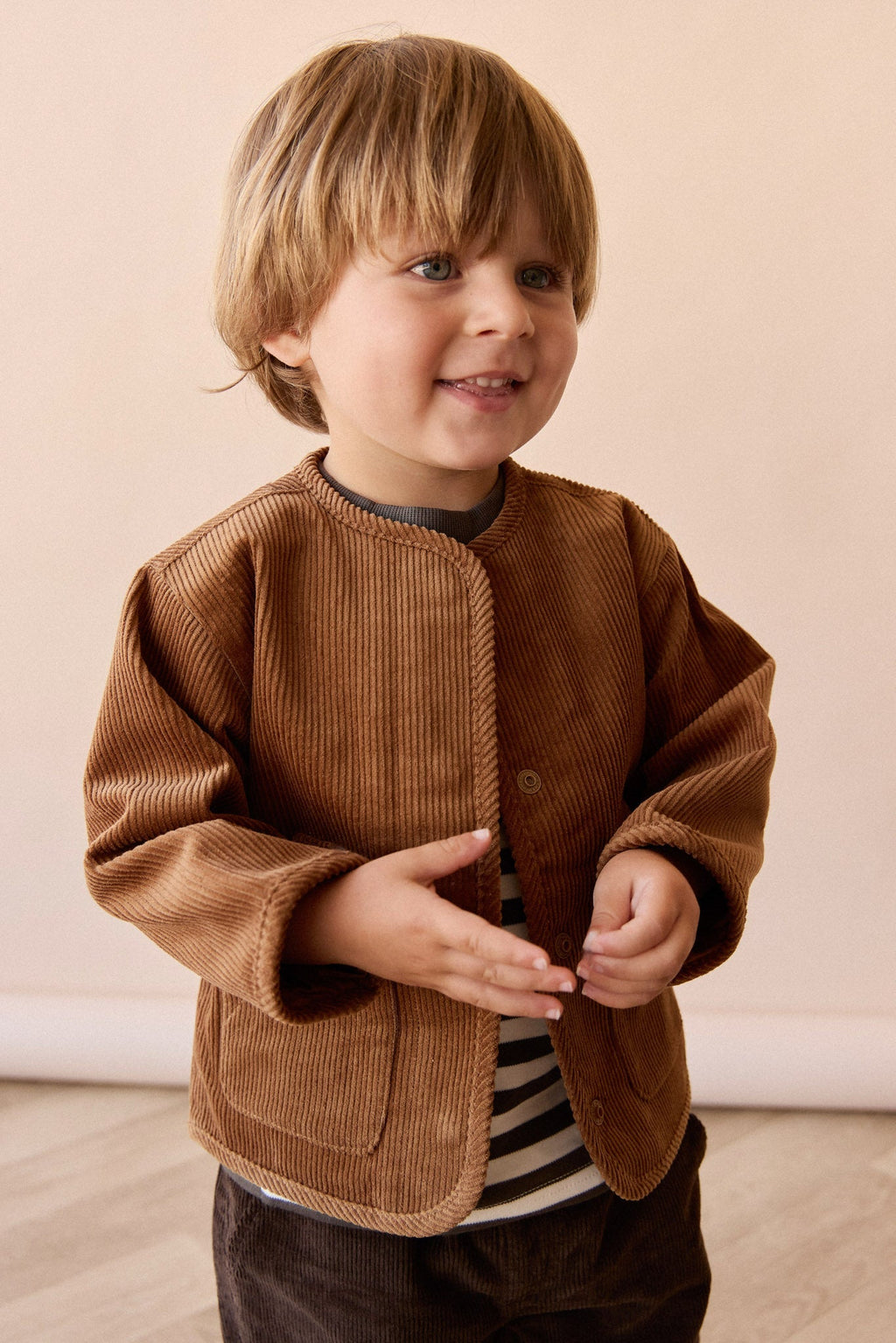 Veste en Coton Uni et Neutre avec Coupe Structurée, Chaleur pour les Jeux en Extérieur des Enfants de 6 Mois à 10 Ans