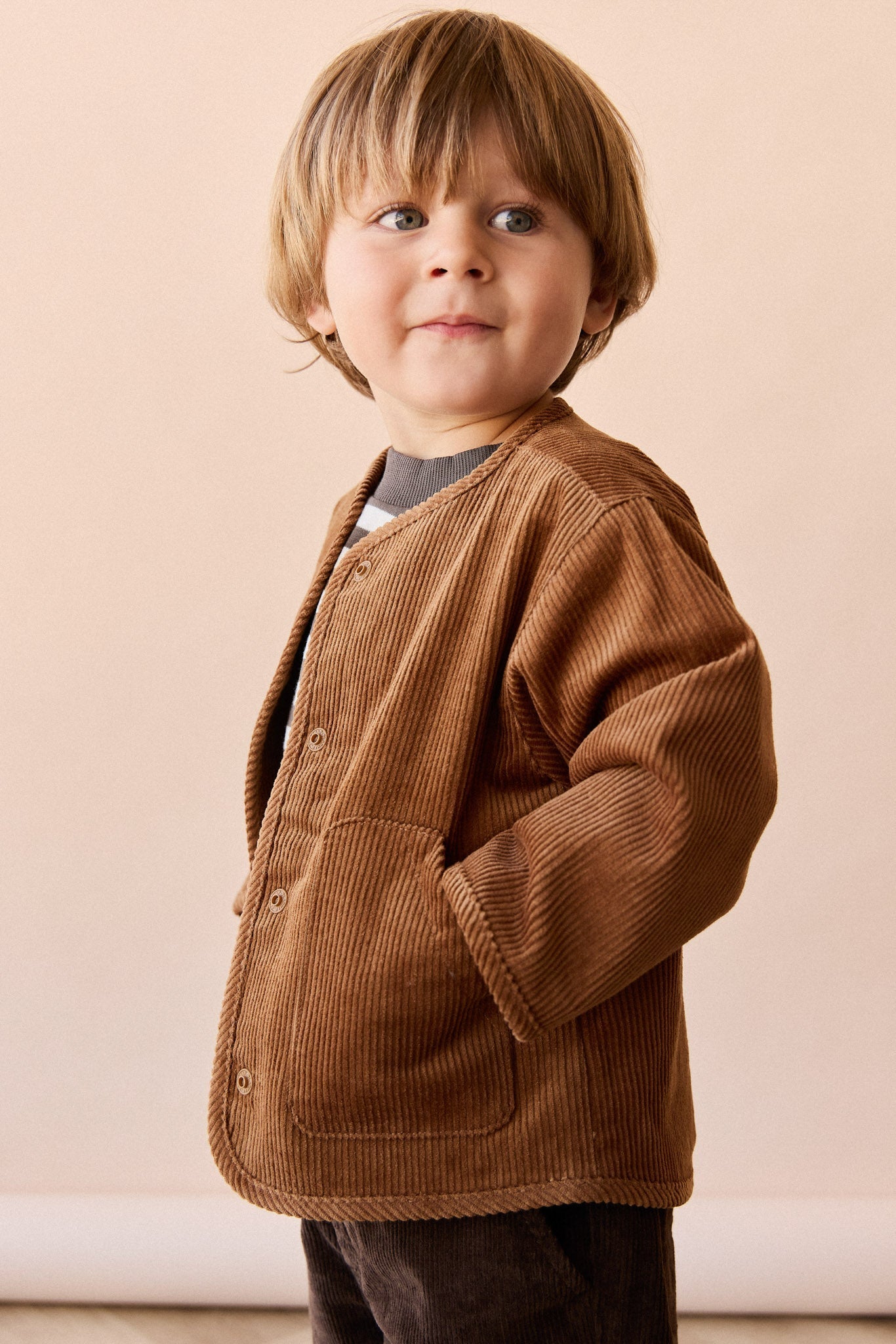 Veste en Coton Uni et Neutre avec Coupe Structurée, Chaleur pour les Jeux en Extérieur des Enfants de 6 Mois à 10 Ans