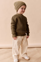 Pantalon décontracté en coton uni avec taille élastique et accessoires sans nickel pour enfants de 6 mois à 8 ans
