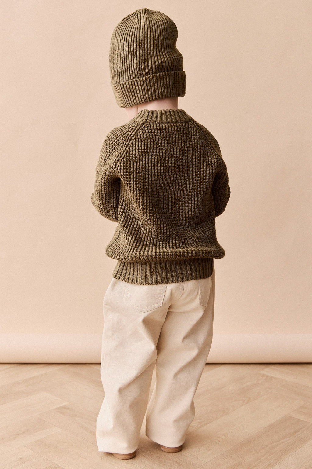 Pantalon décontracté en coton uni avec taille élastique et accessoires sans nickel pour enfants de 6 mois à 8 ans