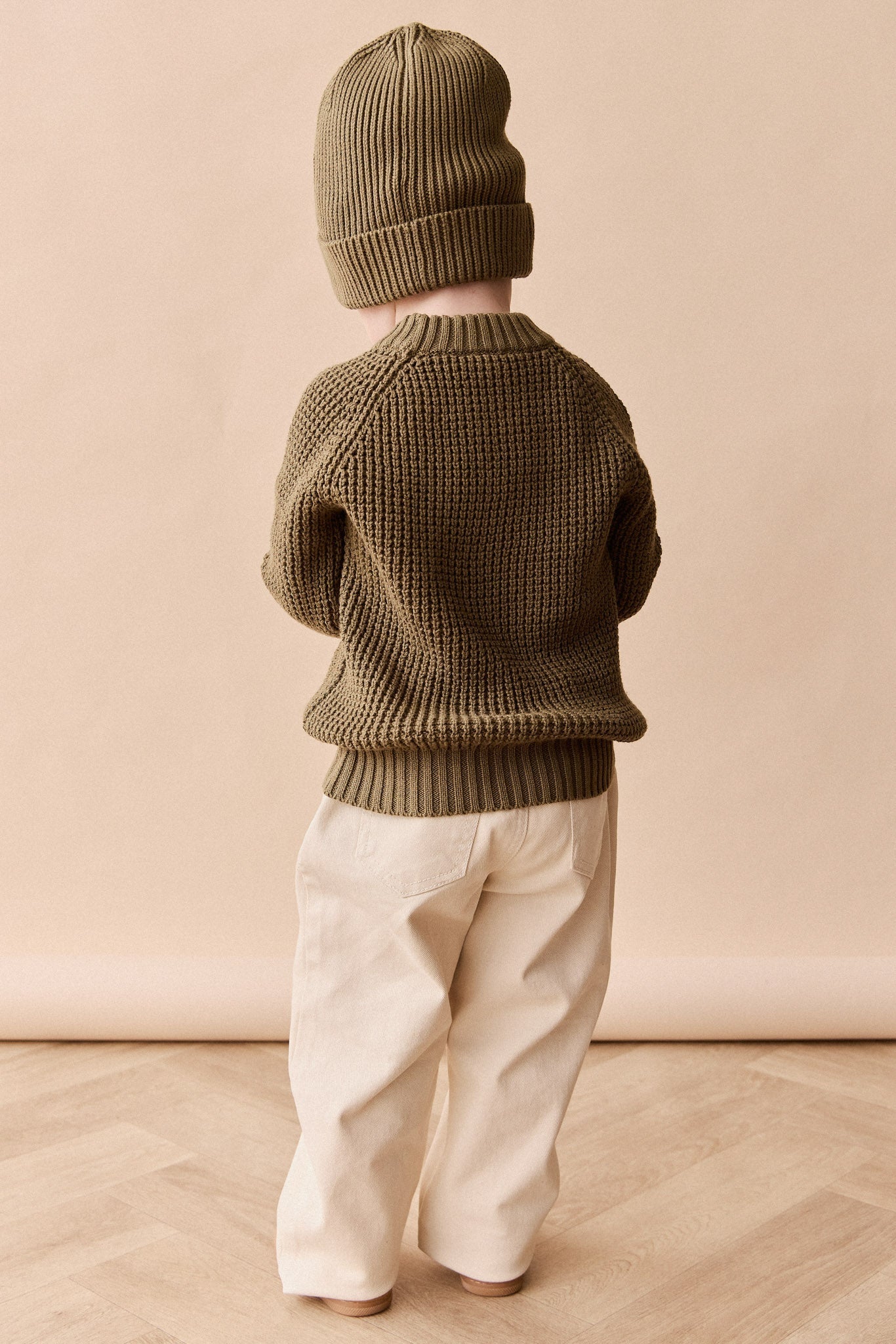 Pantalon décontracté en coton uni avec taille élastique et accessoires sans nickel pour enfants de 6 mois à 8 ans