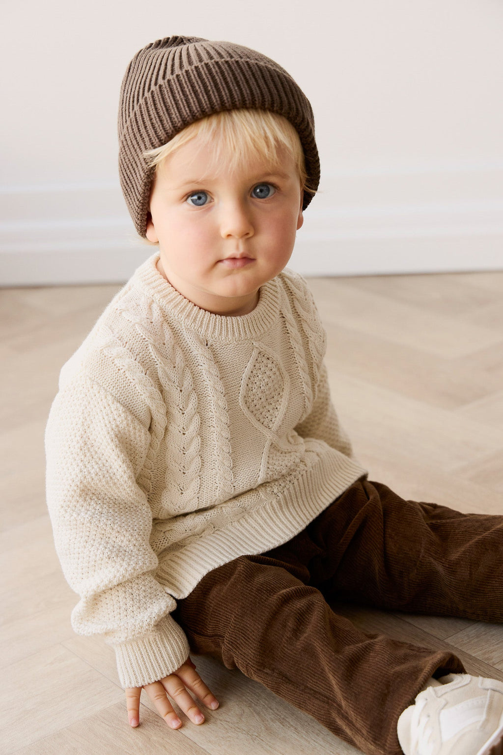 Pantalon Classique en Coton Uni Espresso avec Taille Élastique Confort Extensible pour Enfants 6M–8A