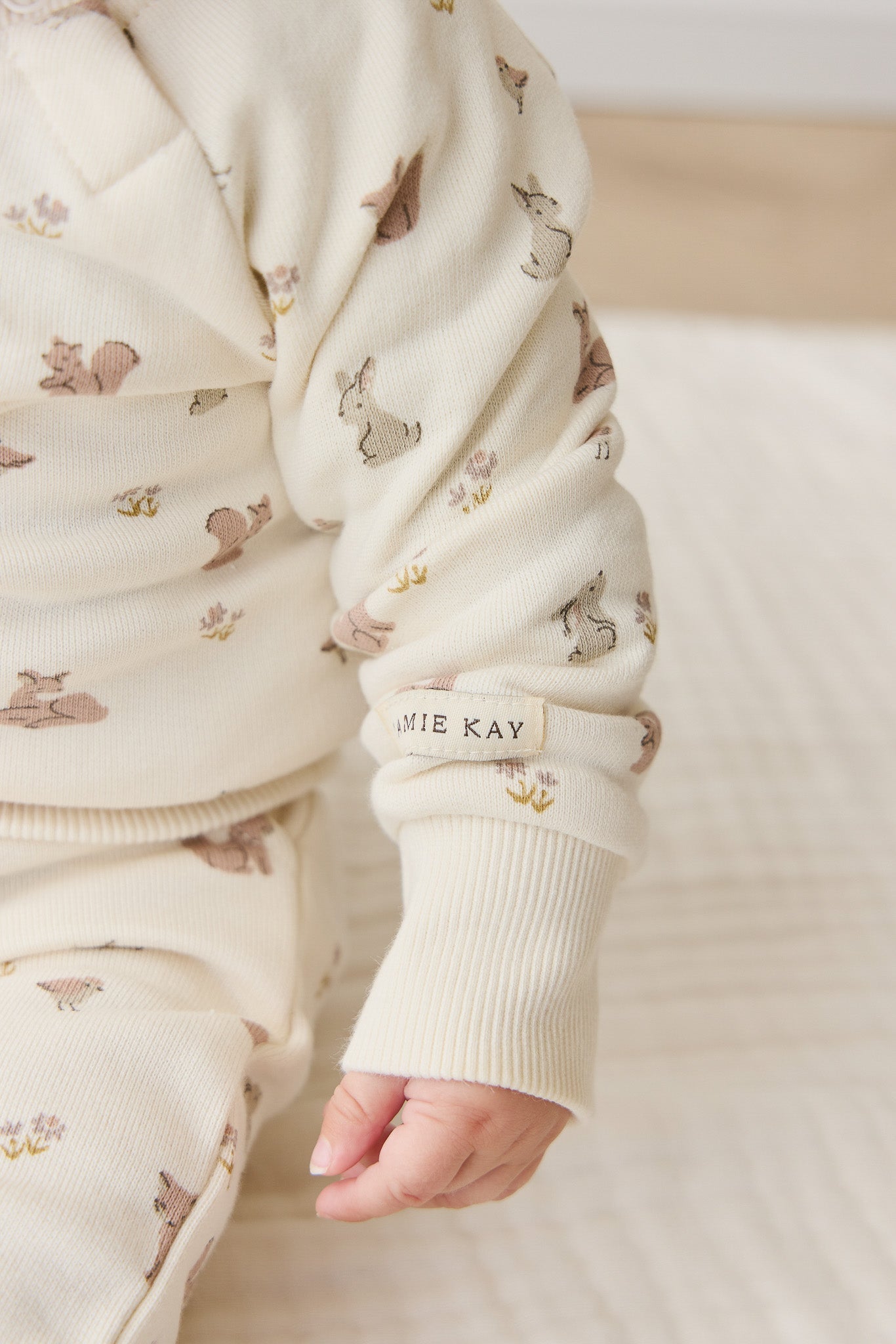 Sweat-shirt décontracté unisexe en coton bio imprimé Forêt et Amis, avec boutons sur l'épaule pour enfants de 0 à 8 ans