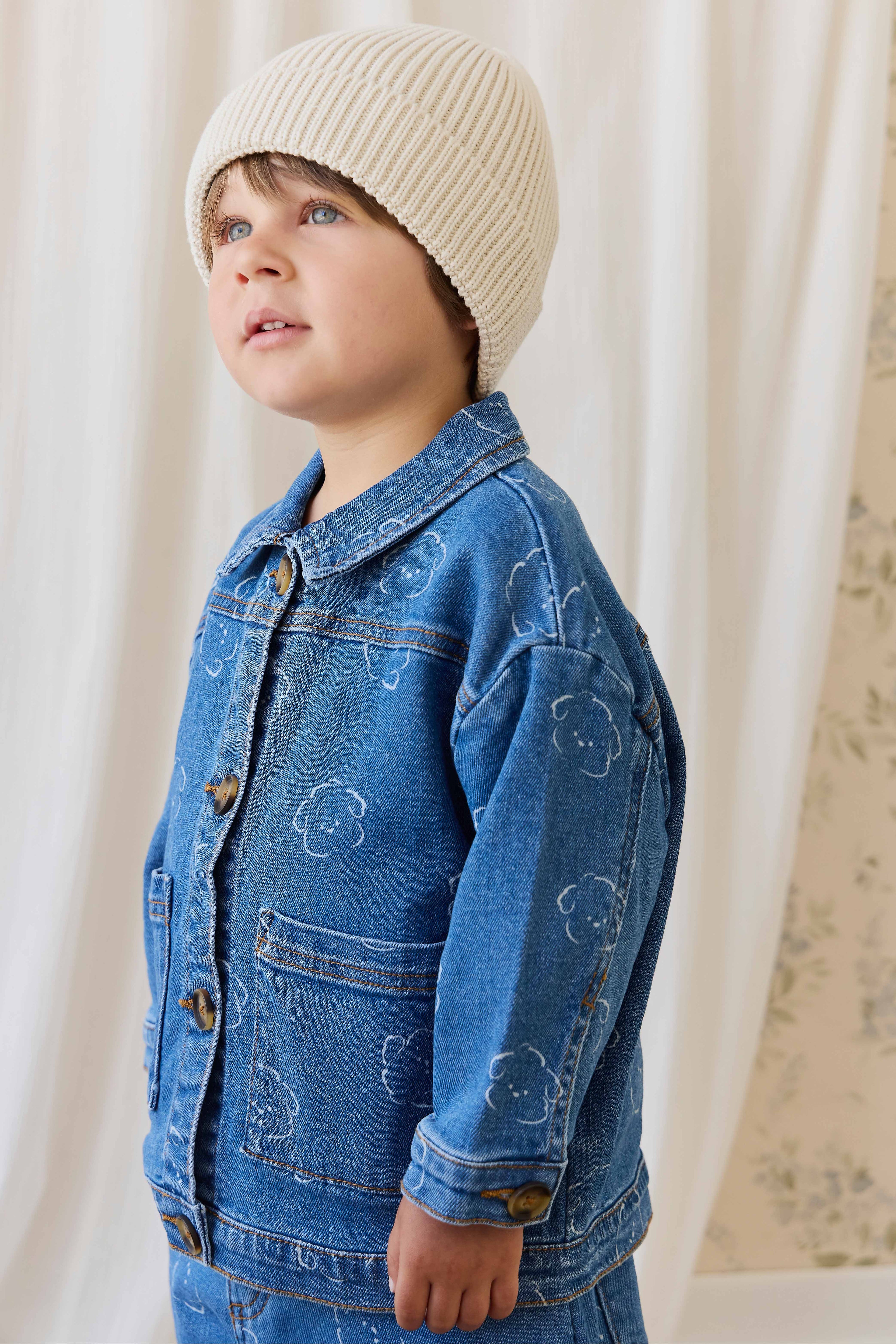 Bonnet en Coton Tricoté Uni Caramel Doux avec Bord Replié Coupe Confortable pour Bébés et Tout-petits