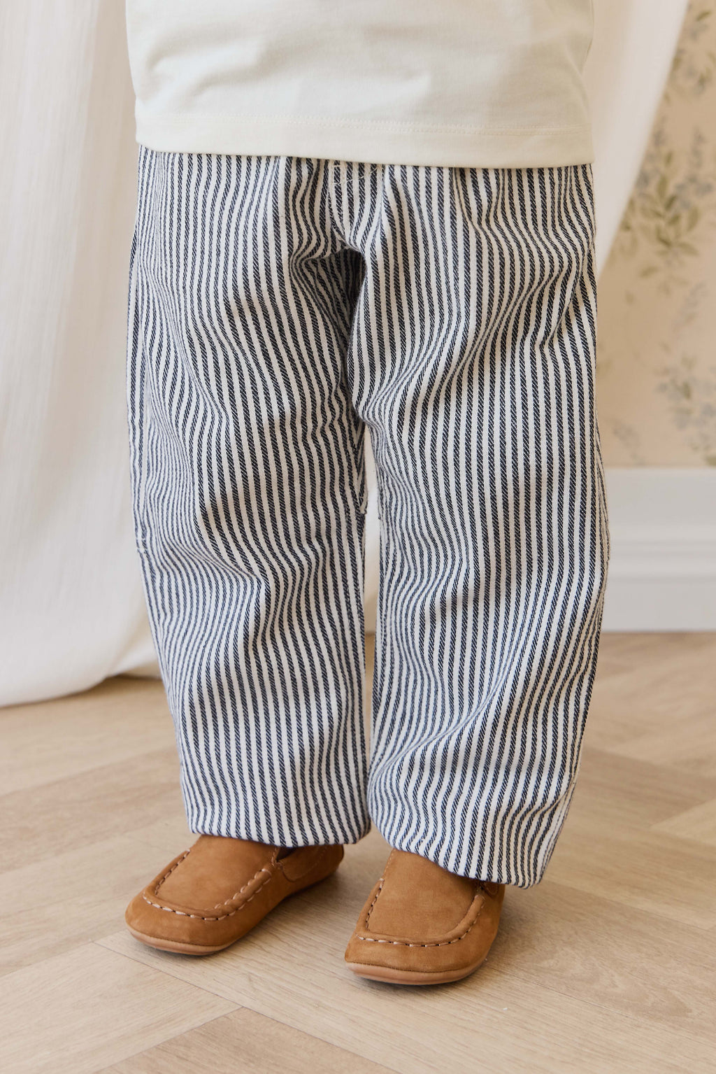 Pantalon en coton rayé « Nautical Eclipse » et « Cloud Sailor » avec taille élastiquée pour enfants de 6 mois à 8 ans