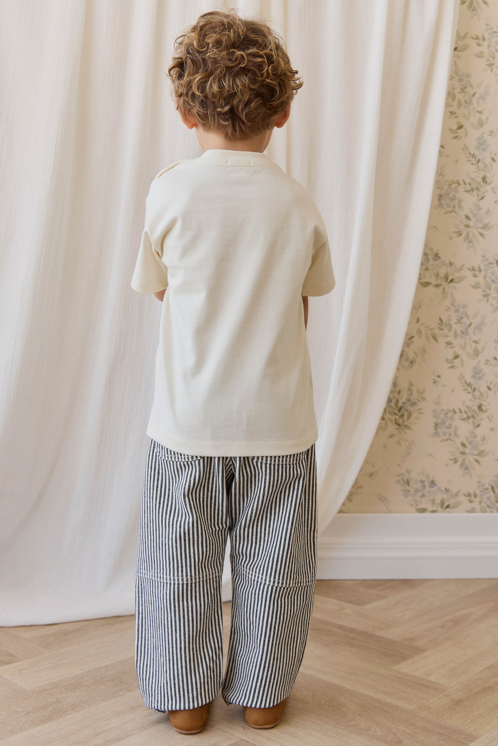 Pantalon en coton rayé « Nautical Eclipse » et « Cloud Sailor » avec taille élastiquée pour enfants de 6 mois à 8 ans