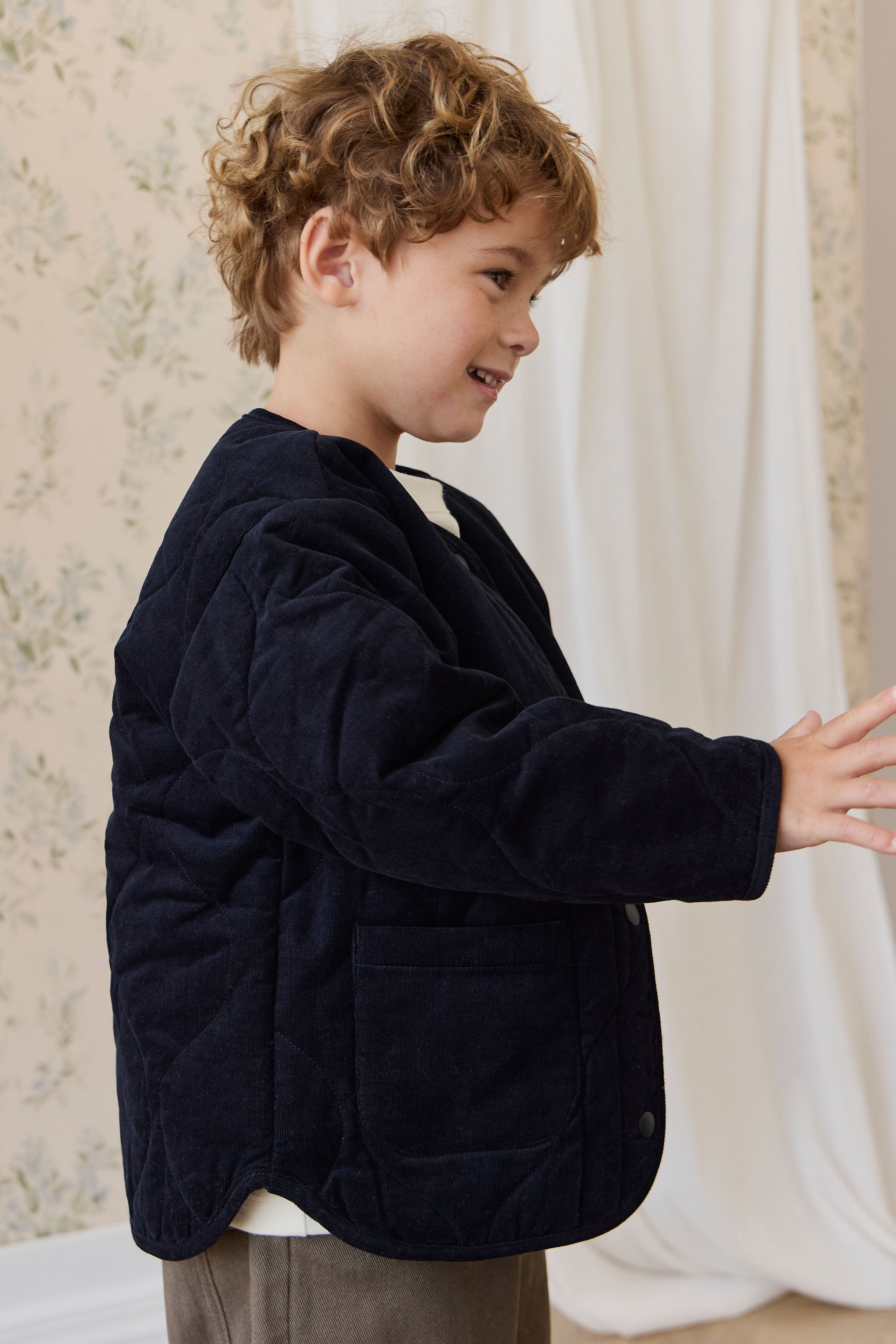 Doudoune matelassée unie en coton avec rembourrage recyclé léger pour enfant de 6 mois à 8 ans