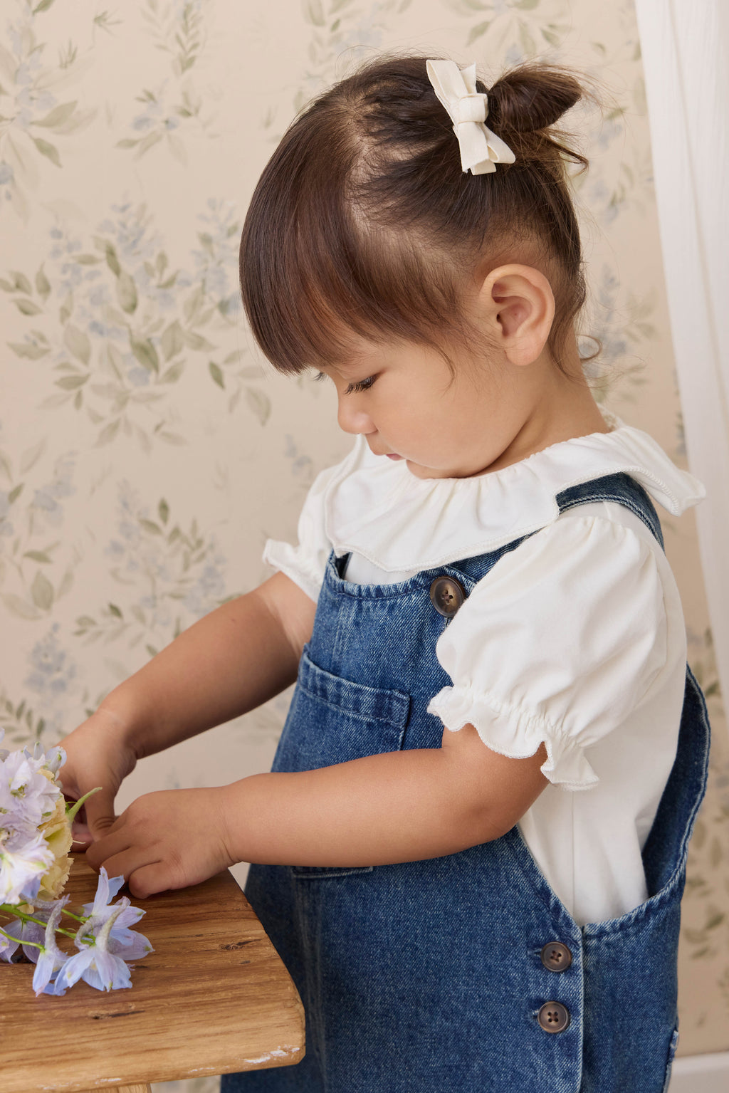 Barrettes en polyester unies couleur maïs neutre avec nœud, lot de deux, pour filles 3 ans et plus