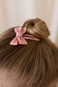 Lot de deux barrettes en polyester massif Delicate Trinket avec nœud pour filles de 3 ans et plus