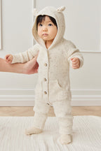 Grenouillère en maille unie mouchetée de pistache fraîche en coton avec fermeture à pression Chaleur douillette pour bébés de 0 à 3 ans