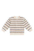Pull Surdimensionné en Coton Bio avec Rayures Mer du Nord, Ouverture Boutons Pression pour Enfants 6M–8A
