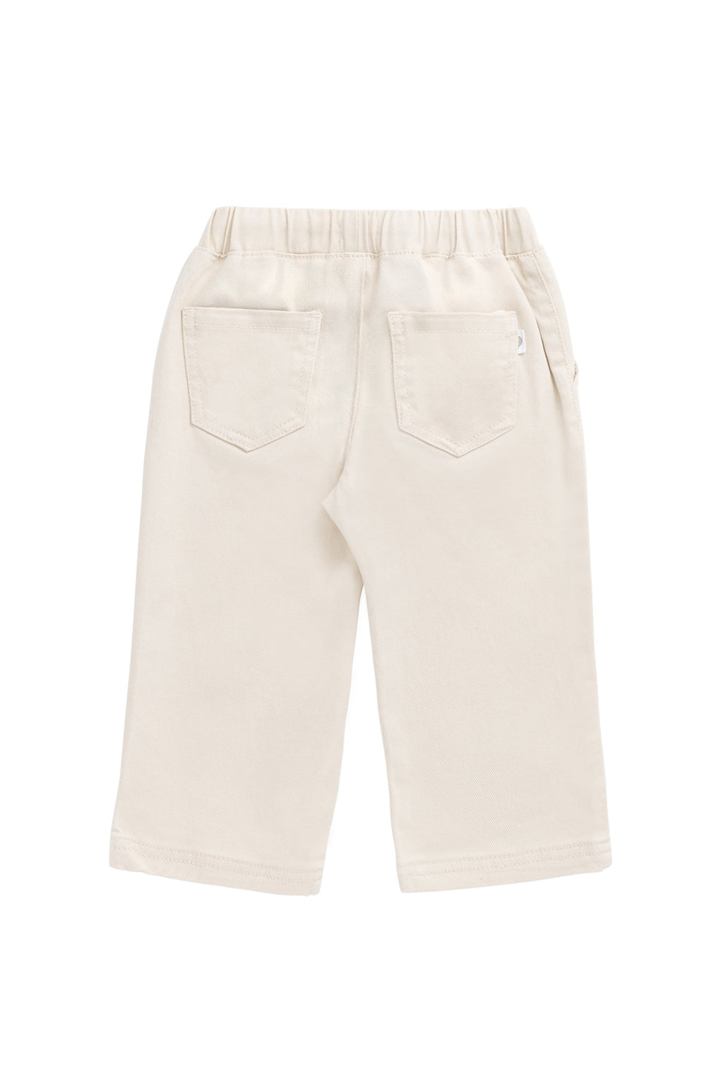 Pantalon décontracté en coton uni avec taille élastique et accessoires sans nickel pour enfants de 6 mois à 8 ans