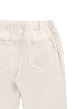 Pantalon décontracté en coton uni avec taille élastique et accessoires sans nickel pour enfants de 6 mois à 8 ans