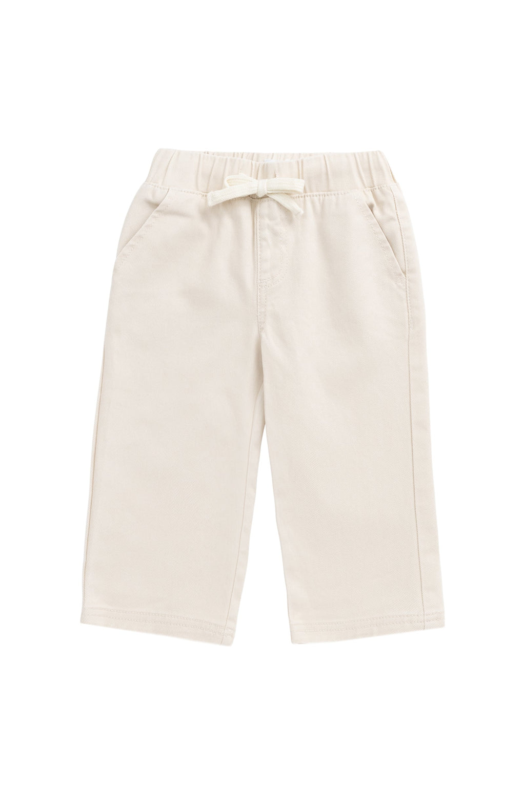 Pantalon décontracté en coton uni avec taille élastique et accessoires sans nickel pour enfants de 6 mois à 8 ans