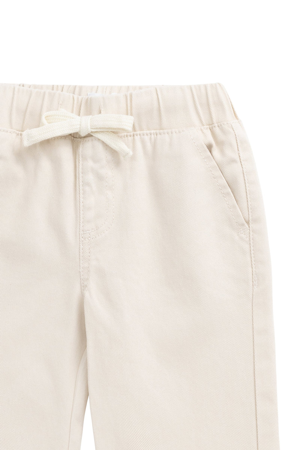Pantalon décontracté en coton uni avec taille élastique et accessoires sans nickel pour enfants de 6 mois à 8 ans