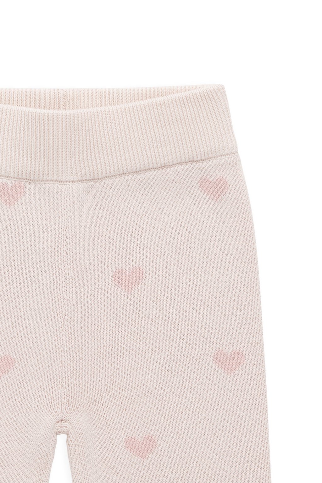Legging en Coton Jacquard Cœur Rose Doux avec Ceinture Élastique Chaleur Douillette pour Filles 0M–5A