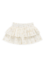 Jupe étagée en coton biologique à imprimé floral parchemin romantique avec design superposé féminin pour filles 6M–10A