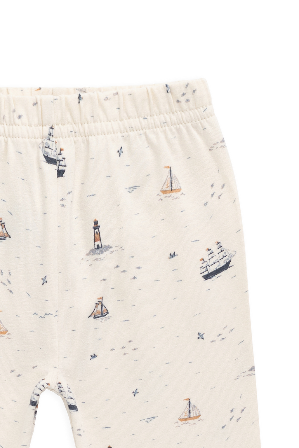 Legging en coton biologique pour enfants (naissance-6 ans) avec imprimé de voiliers nautiques et ceinture élastique