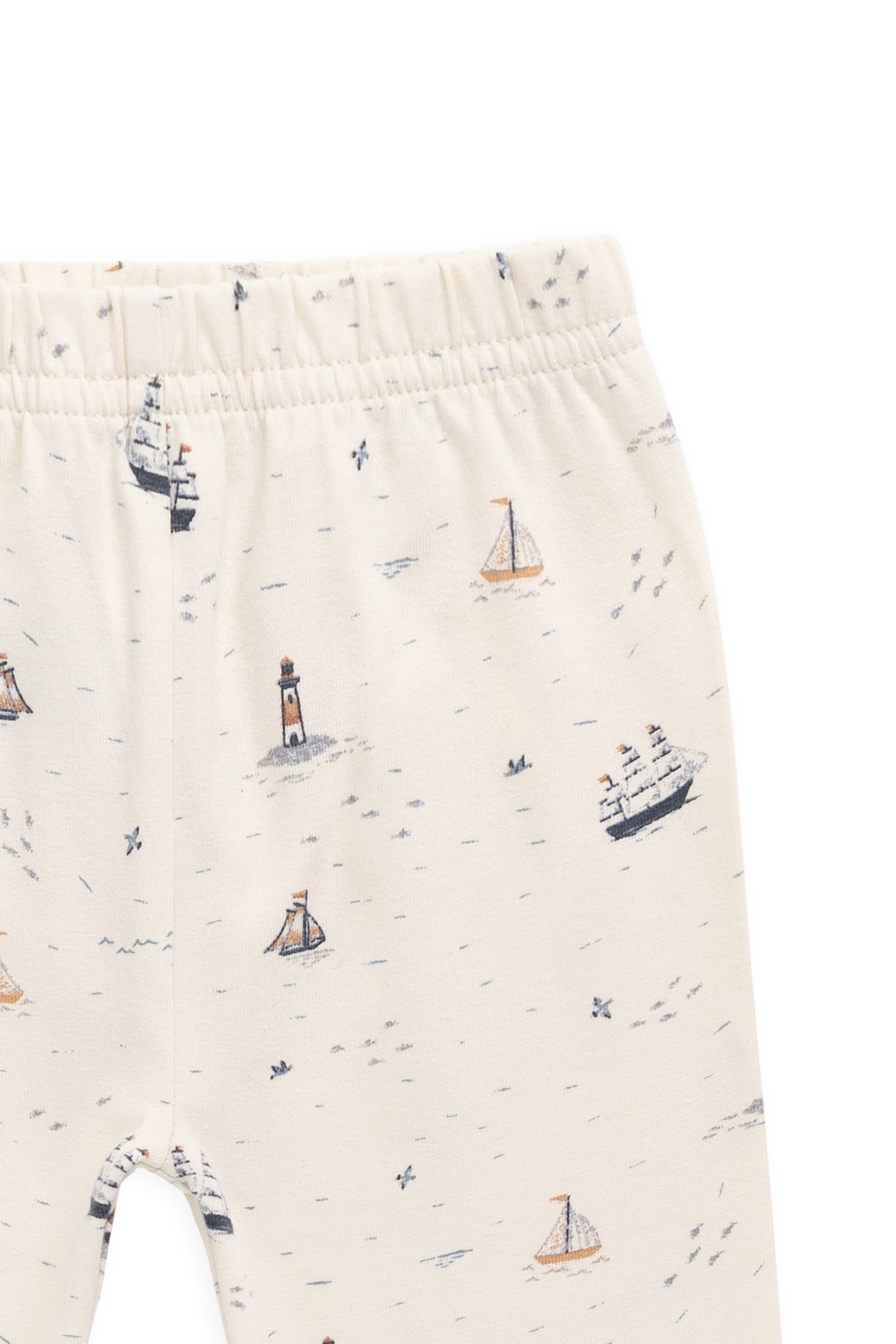 Legging en coton biologique pour enfants (naissance-6 ans) avec imprimé de voiliers nautiques et ceinture élastique
