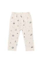 Legging en coton biologique pour enfants (naissance-6 ans) avec imprimé de voiliers nautiques et ceinture élastique