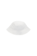 Chapeau seau en coton biologique rayé miniature parchemin classique avec bord souple anti-UV pour enfants
