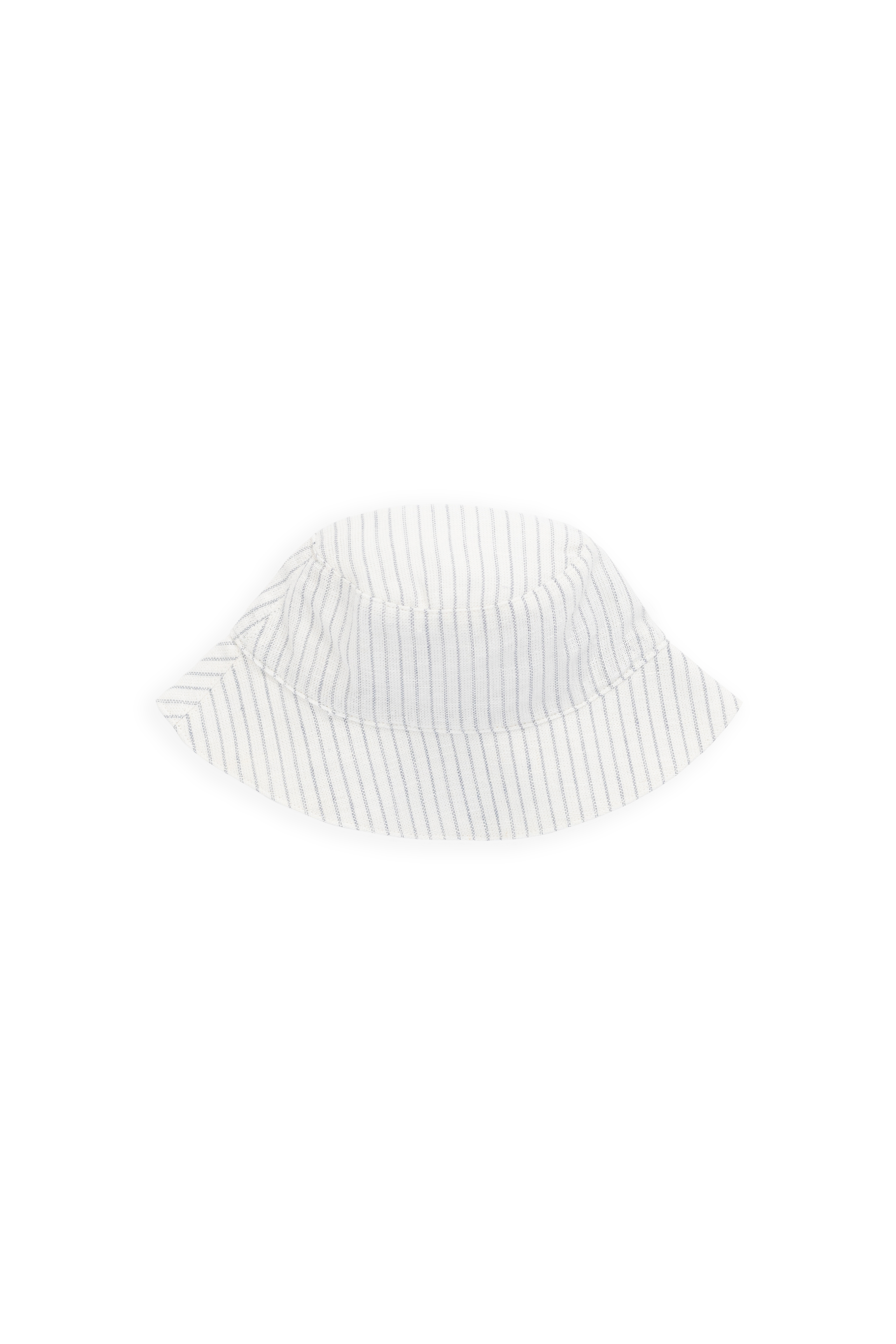 Chapeau seau en coton biologique rayé miniature parchemin classique avec bord souple anti-UV pour enfants