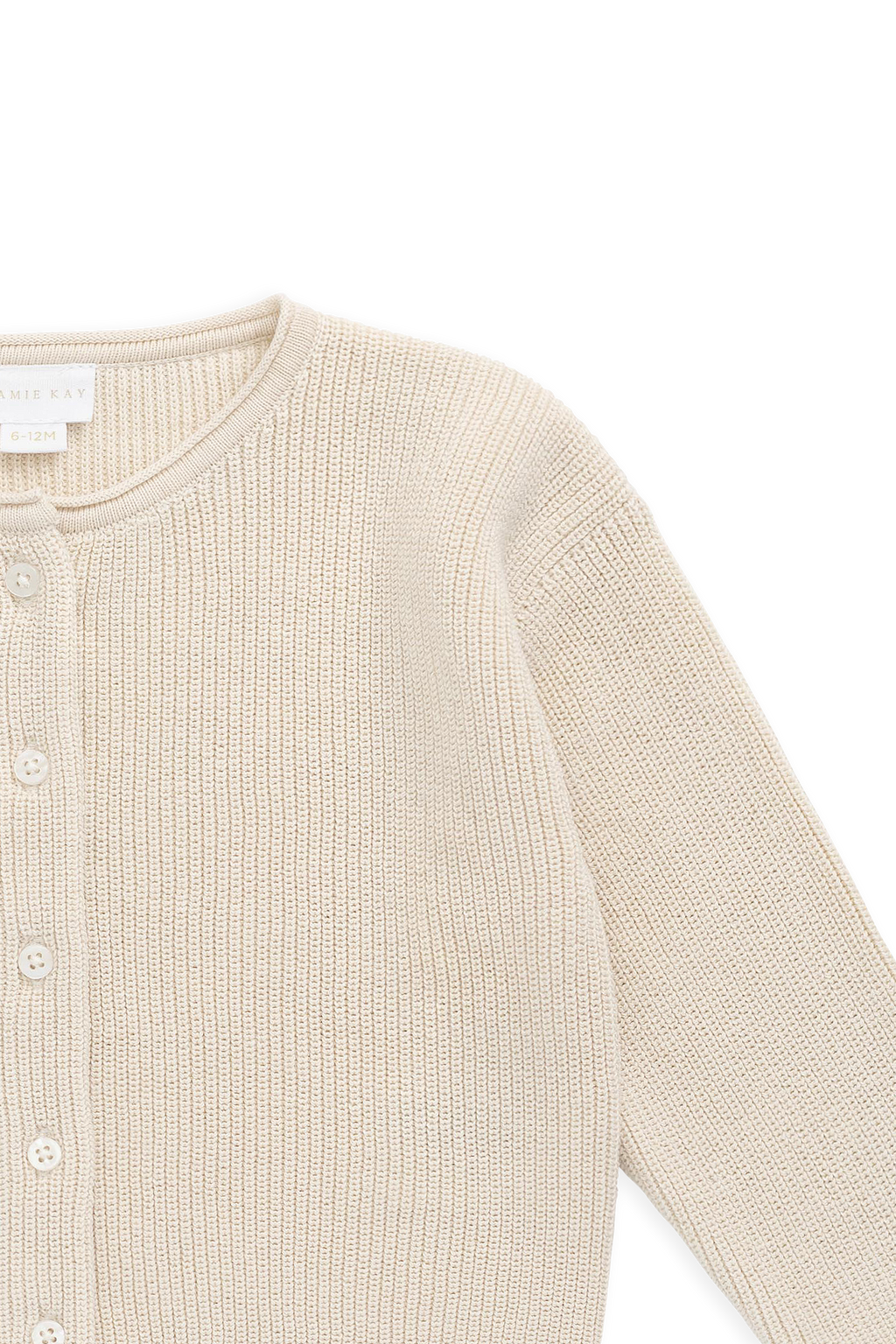 Gilet intemporel en maille de coton unie neutre, boutonné sur le devant pour être superposé 0M–10A