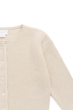 Gilet intemporel en maille de coton unie neutre, boutonné sur le devant pour être superposé 0M–10A