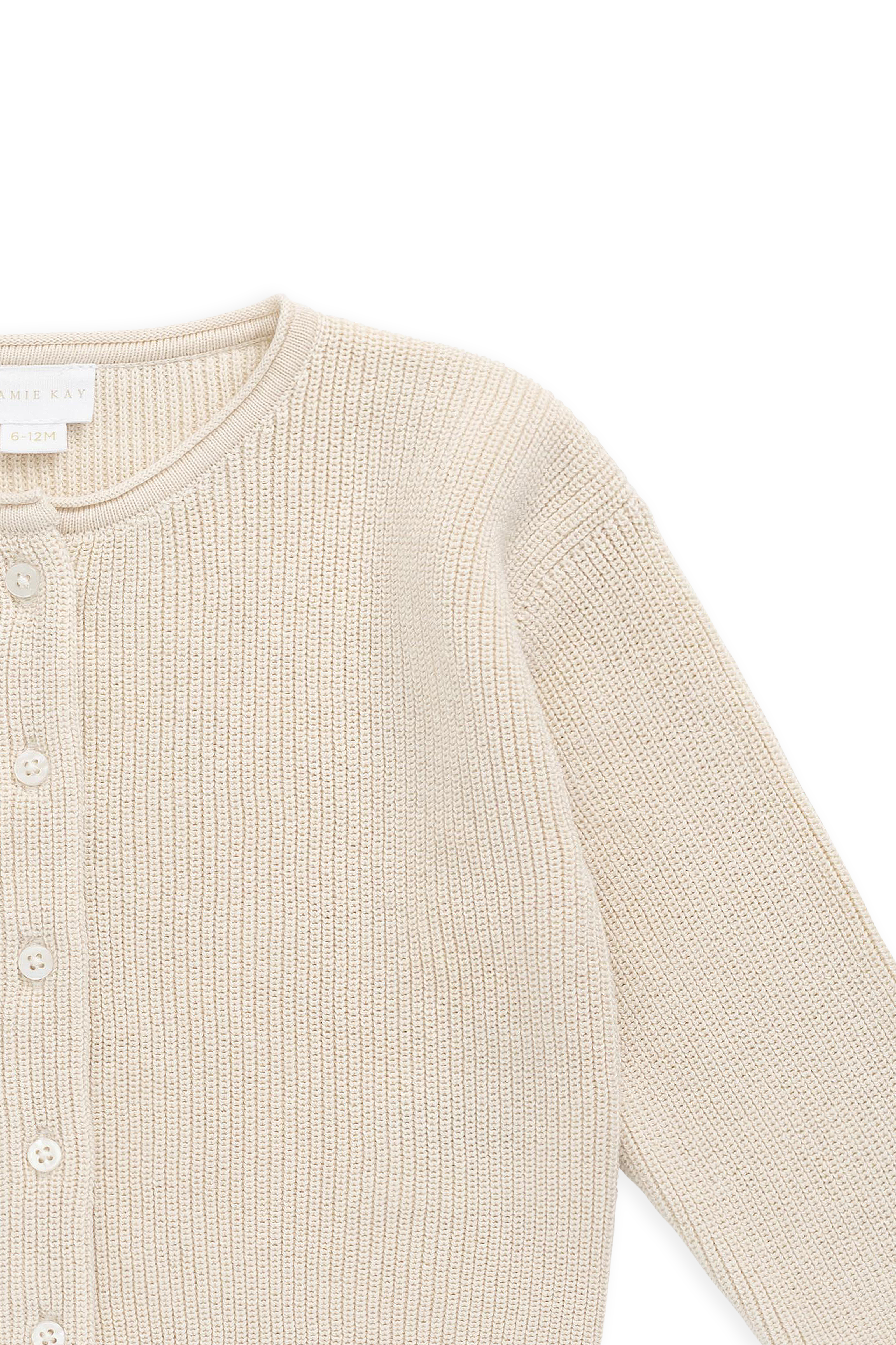 Gilet intemporel en maille de coton unie neutre, boutonné sur le devant pour être superposé 0M–10A