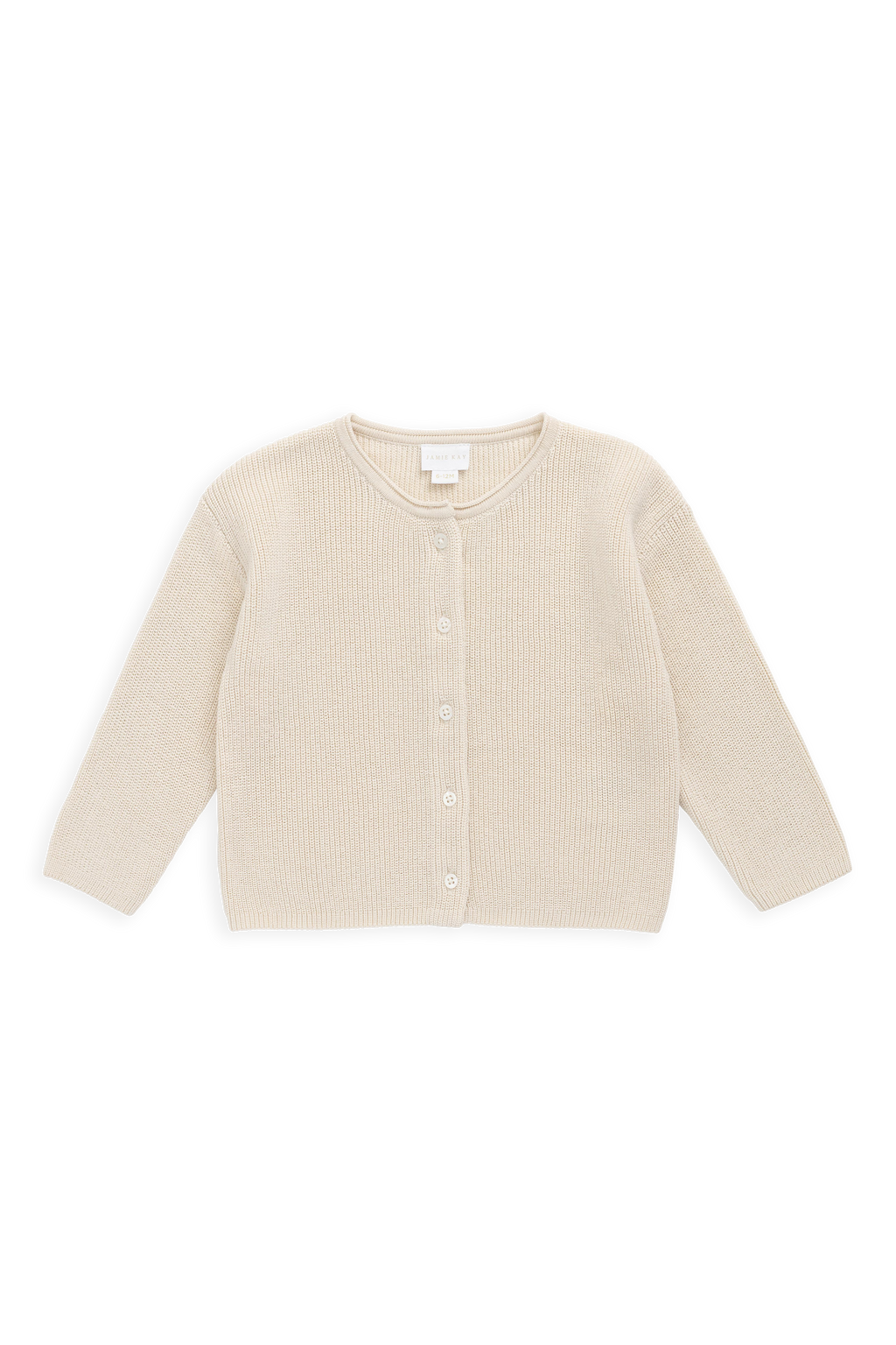 Gilet intemporel en maille de coton unie neutre, boutonné sur le devant pour être superposé 0M–10A