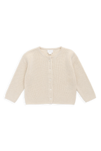 Gilet intemporel en maille de coton unie neutre, boutonné sur le devant pour être superposé 0M–10A