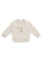 Sweat-shirt en coton biologique imprimé lapin et jardin, doux comme l'avoine, avec boutons-pression aux épaules, pour enfants de 6 mois à 8 ans