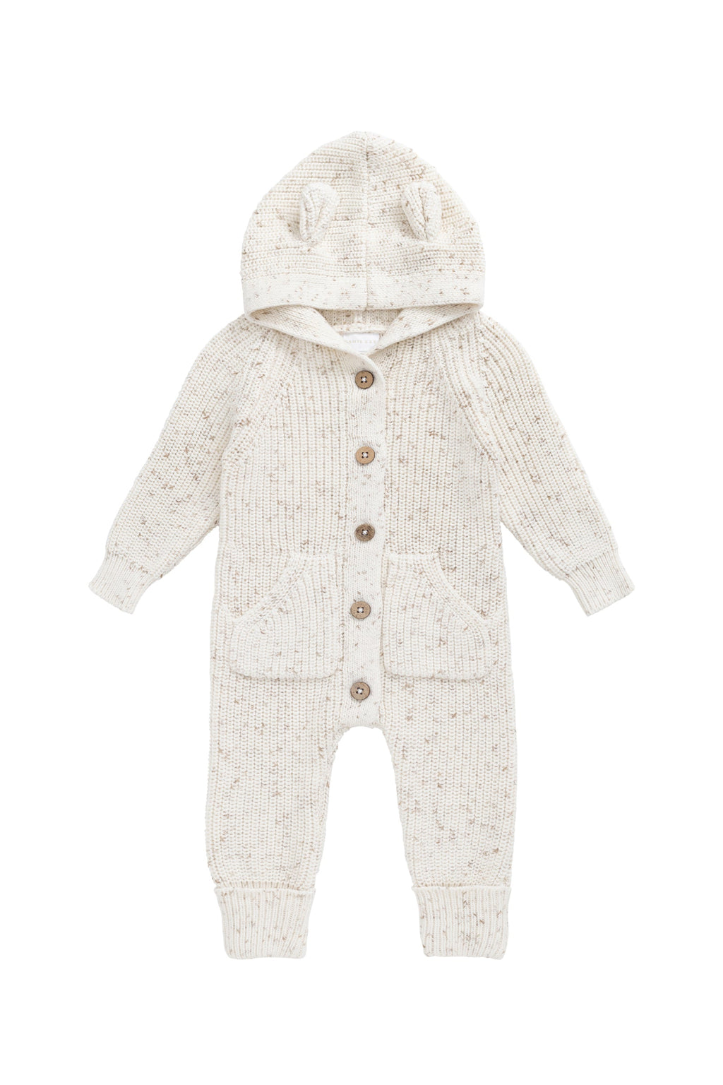 Grenouillère en maille unie mouchetée de pistache fraîche en coton avec fermeture à pression Chaleur douillette pour bébés de 0 à 3 ans