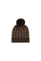 Bonnet tricoté en coton à imprimé Fairisle « Earthy Desert Palm » avec coupe structurée pour bébés et enfants