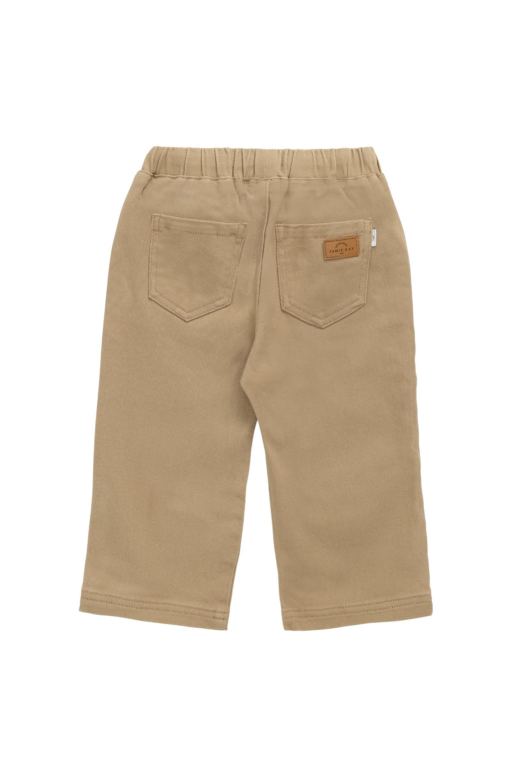 Pantalon en coton uni rotin naturel avec taille élastique et élasticité douce pour enfants de 6 mois à 8 ans