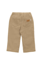 Pantalon en coton uni rotin naturel avec taille élastique et élasticité douce pour enfants de 6 mois à 8 ans