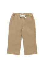 Pantalon en coton uni rotin naturel avec taille élastique et élasticité douce pour enfants de 6 mois à 8 ans