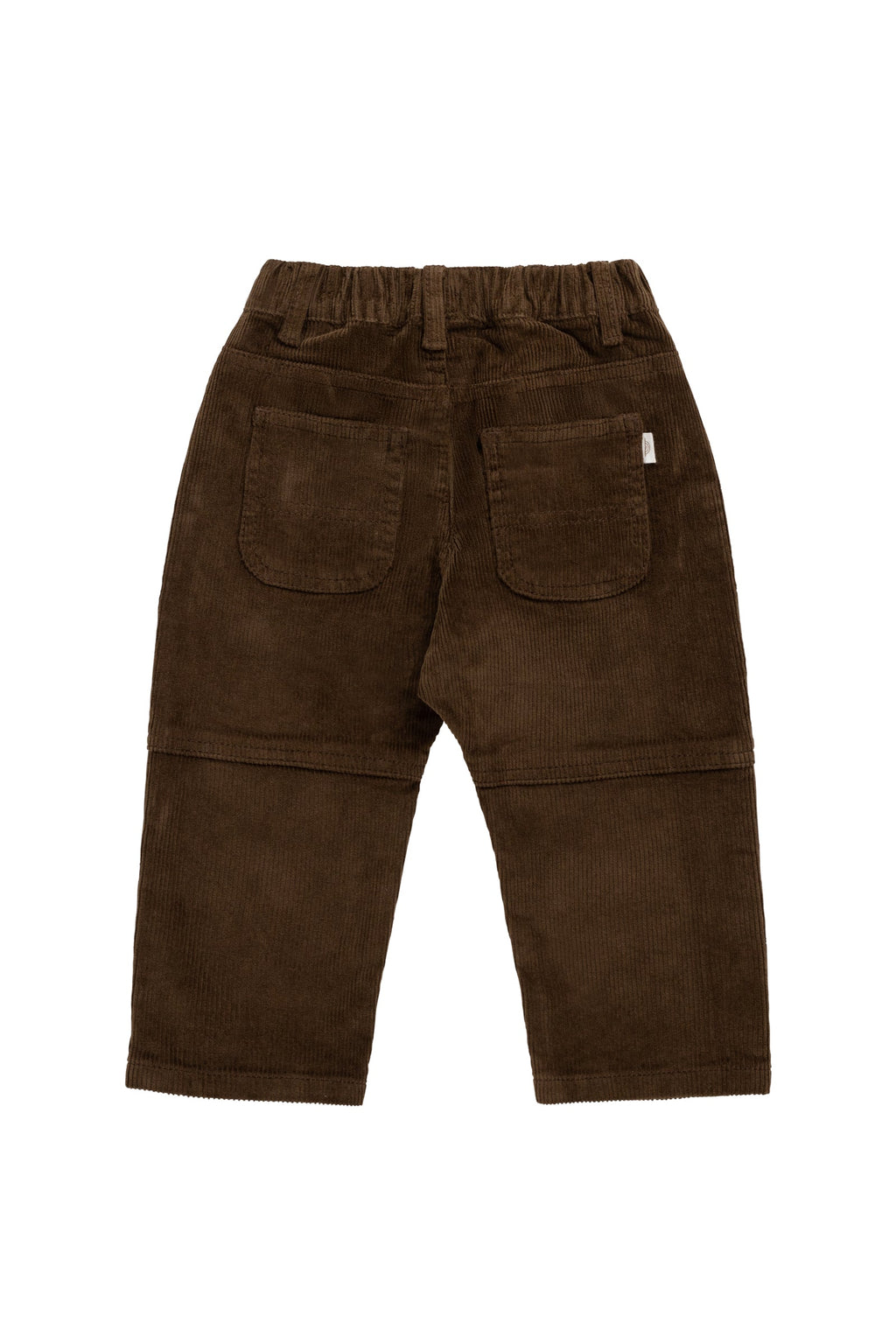 Pantalon Classique en Coton Uni Espresso avec Taille Élastique Confort Extensible pour Enfants 6M–8A