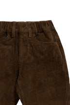 Pantalon Classique en Coton Uni Espresso avec Taille Élastique Confort Extensible pour Enfants 6M–8A