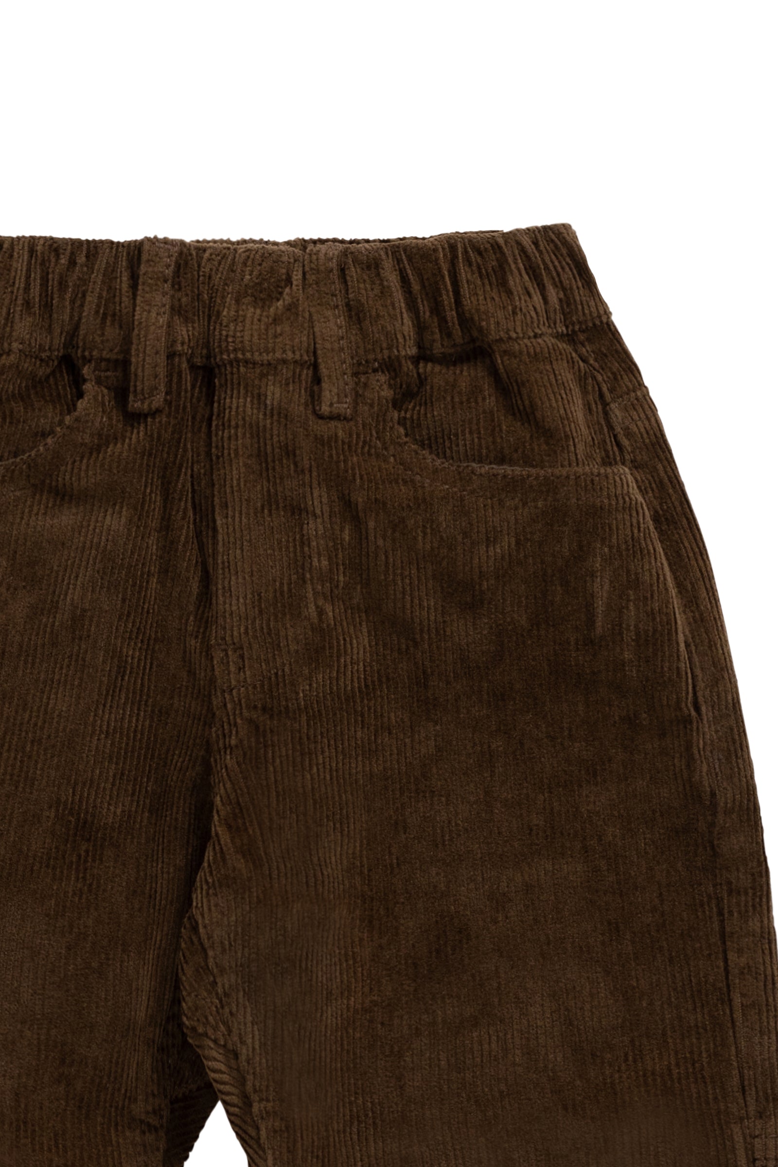 Pantalon Classique en Coton Uni Espresso avec Taille Élastique Confort Extensible pour Enfants 6M–8A