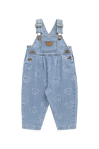 Salopette décontractée en jean imprimé coton bleu clair avec bretelles réglables et poche bavette pour enfants 6M-6Y