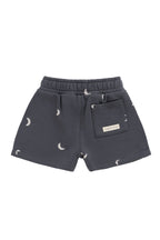 Short en coton biologique avec imprimé croissant de lune islandais, taille élastique et extensibilité douce pour enfants de 6 mois à 8 ans