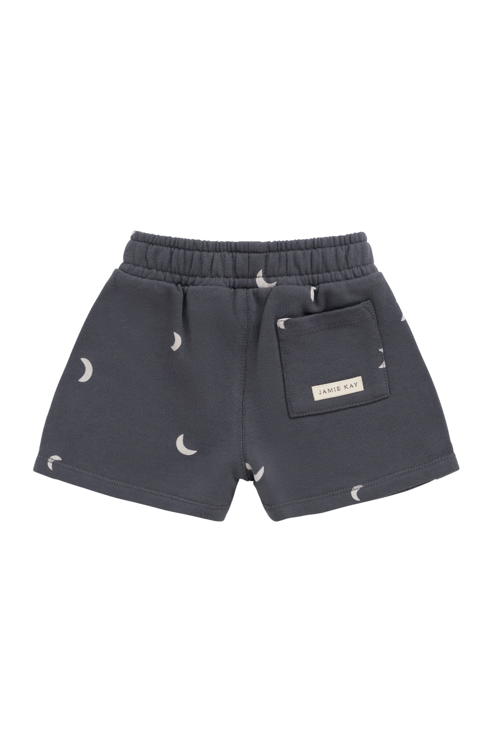 Short en coton biologique avec imprimé croissant de lune islandais, taille élastique et extensibilité douce pour enfants de 6 mois à 8 ans