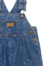 Salopette en jean décontractée en coton imprimé brodé à bretelles réglables, coupe décontractée pour enfants de 6 mois à 6 ans