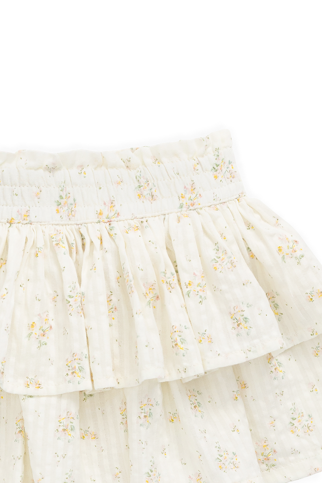 Jupe étagée en coton biologique à imprimé floral parchemin romantique avec design superposé féminin pour filles 6M–10A